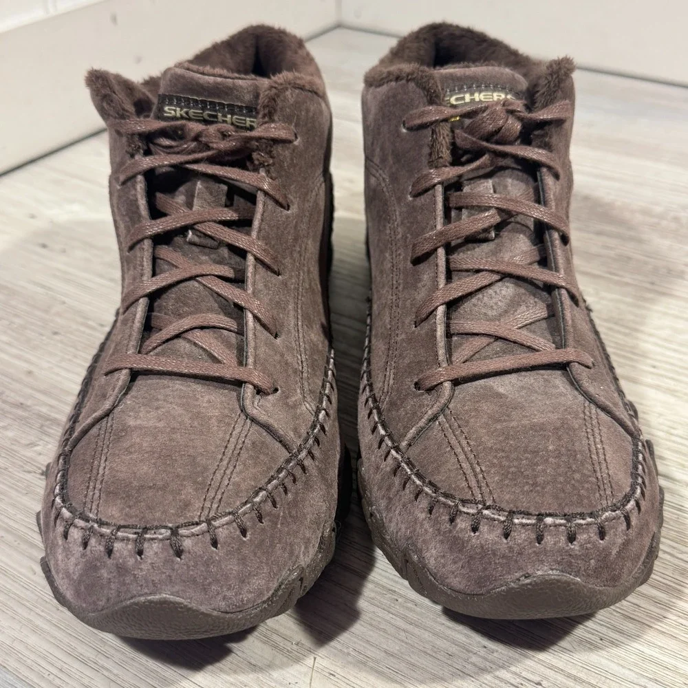 Skechers Bikers Totem‎ Pole Chocolate Suede Leather Chukka Boots Sz 9.5